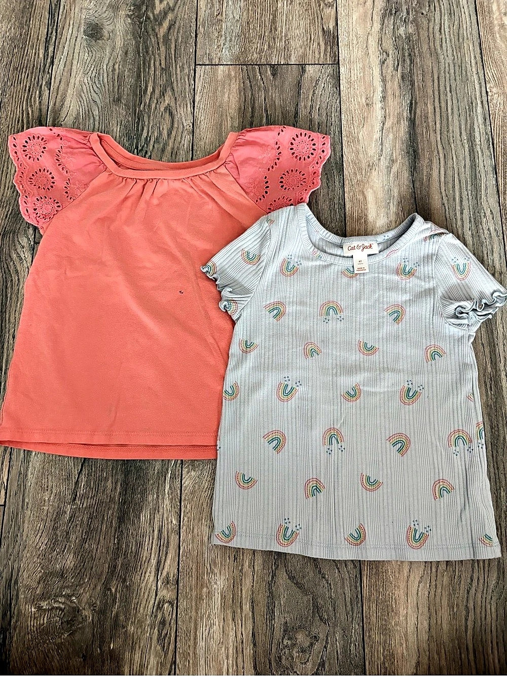 Cat & Jack 2-Piece Girls' Tops Set Coral & Gray Size 4T